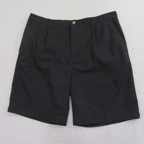 Adidas Mens Golf Shorts 38 x 9 Black Athletic Performance Pocket‎ Pleated - Picture 1 of 10